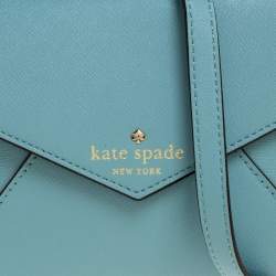 Pre Owned Kate Spade Blue Leather Envelope Crossbody Bag