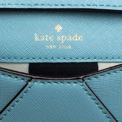 Pre Owned Kate Spade Blue Leather Envelope Crossbody Bag