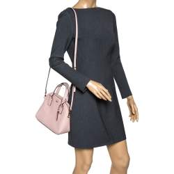 Pre Owned Kate Spade Powder Pink Leather Sylvia Dome Satchel