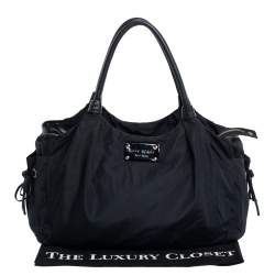 Pre Owned Kate Spade Black Nylon and Leather Stevie Diaper Bag
