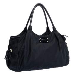 Pre Owned Kate Spade Black Nylon and Leather Stevie Diaper Bag
