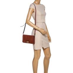 Pre Owned Kate Spade Brown Leather Flap Crossbody Bag