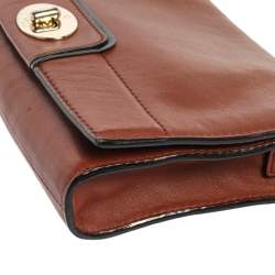 Pre Owned Kate Spade Brown Leather Flap Crossbody Bag