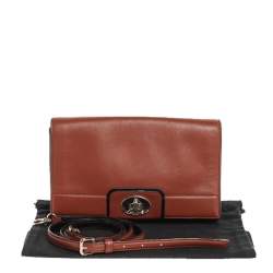 Pre Owned Kate Spade Brown Leather Flap Crossbody Bag