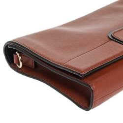 Pre Owned Kate Spade Brown Leather Flap Crossbody Bag