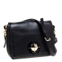 Pre Owned Kate Spade Black Leather Flap Crossbody Bag