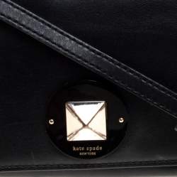 Pre Owned Kate Spade Black Leather Flap Crossbody Bag