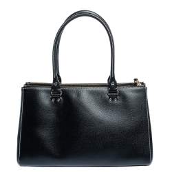 Pre Owned Kate Spade Black Leather Double Zip Tote