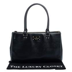 Pre Owned Kate Spade Black Leather Double Zip Tote