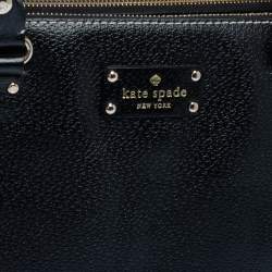 Pre Owned Kate Spade Black Leather Double Zip Tote
