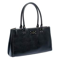 Pre Owned Kate Spade Black Leather Double Zip Tote