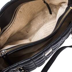 Kate Spade Black Square Quilted Leather Chain Tote