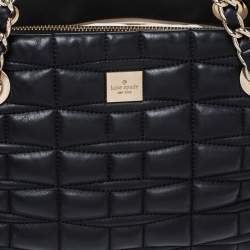 Kate Spade Black Square Quilted Leather Chain Tote