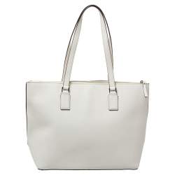 Pre Owned حقيبة يد كيت سبيد شوبر جلد كريمي 