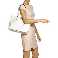 Pre Owned حقيبة يد كيت سبيد شوبر جلد كريمي 