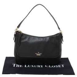 مملوكة مسبقًا حقيبة كتف كيت سبيد قلاب جلد أسود