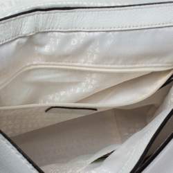 Pre Owned Kate Spade White Leather Tassel Flap Top Handle Bag