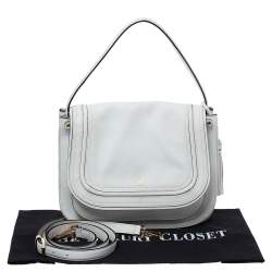 Pre Owned Kate Spade White Leather Tassel Flap Top Handle Bag