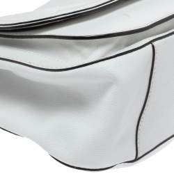 Pre Owned Kate Spade White Leather Tassel Flap Top Handle Bag