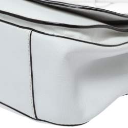 Pre Owned Kate Spade White Leather Tassel Flap Top Handle Bag