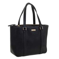 مملوكة مسبقًا Kate Spade Black Leather Double Zip Tote
