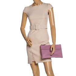 Pre Owned Kate Spade Lilac Grained Leather Mila Clutch