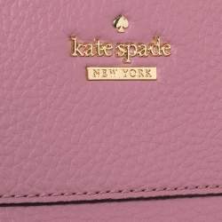 Pre Owned Kate Spade Lilac Grained Leather Mila Clutch