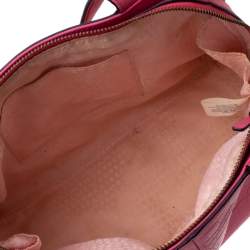 Pre Owned Kate Spade Pink Croc Embossed Leather Zip Tote