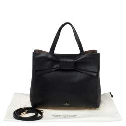 Pre Owned حقيبة كيت سبيد فيونكة جلد أسود