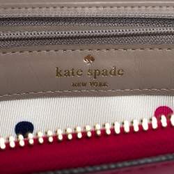Pre Owned Kate Spade Pink Leather Lacey Zip Around Wallet