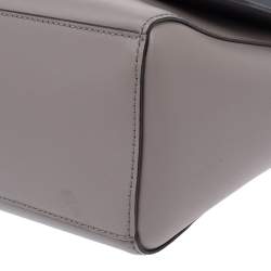 Pre Owned Kate Spade Pale Lilac Leather Logo Plague Flap Shoulder Bag