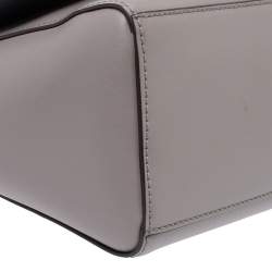 Pre Owned Kate Spade Pale Lilac Leather Logo Plague Flap Shoulder Bag