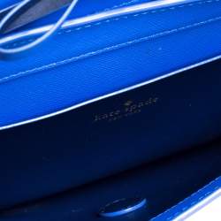 مملوكة مسبقًا حقيبة كتف كيت سبيد قلاب فيونكة جلد زرقاء