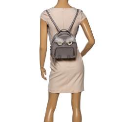 Pre Owned Kate Spade Taupe Leather Owl Backpack