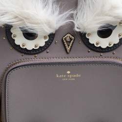 Pre Owned Kate Spade Taupe Leather Owl Backpack