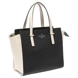 Pre Owned حقيبة كيت سبيد سيدار ستريت هايدن صغيرة جلد كريمية/ سوداء