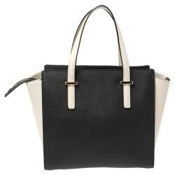 Pre Owned حقيبة كيت سبيد سيدار ستريت هايدن صغيرة جلد كريمية/ سوداء