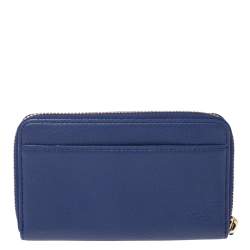 Pre Owned محفظة كيت سبيد سحاب ملتف جلد زرقاء