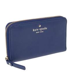 Pre Owned محفظة كيت سبيد سحاب ملتف جلد زرقاء