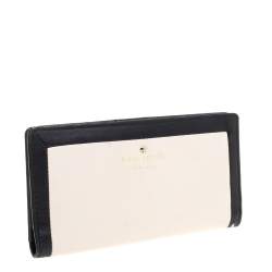 Kate Spade Pink/Black Leather Long Bifold Wallet 