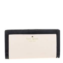 Kate Spade Pink/Black Leather Long Bifold Wallet 