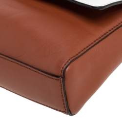 مملوكة مسبقًا حقيبة كتف كيت سبيد قلاب إبزيم قفل دوار جلد ثلاثية اللون