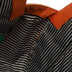 Pre Owned حقيبة كتف كيت سبيد سبايس ثينغز أب جلد وكانفاس/ قش برتقالية