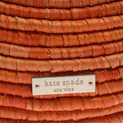 Pre Owned حقيبة كتف كيت سبيد سبايس ثينغز أب جلد وكانفاس/ قش برتقالية