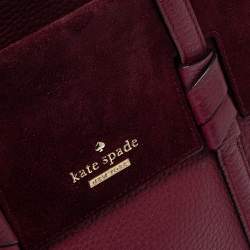 Pre Owned حقيبة كيت سبيد أبيغال سويدي وجلد عنابي