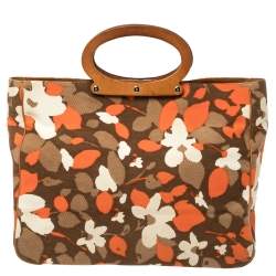 Pre Owned Kate Spade Multicolor Floral Canvas Ring Handle Tote