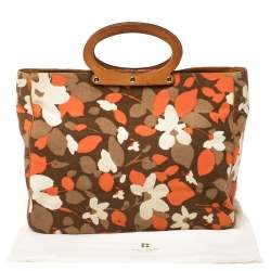 Pre Owned Kate Spade Multicolor Floral Canvas Ring Handle Tote