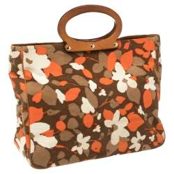 Pre Owned Kate Spade Multicolor Floral Canvas Ring Handle Tote