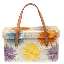 Pre Owned حقيبة باسكيت كيت سبيد كابو هوليداي قش ورافية متعددة الألوان