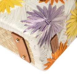 Pre Owned حقيبة باسكيت كيت سبيد كابو هوليداي قش ورافية متعددة الألوان